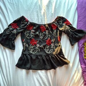 Bell Sleeve Floral Blouse